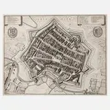 Matthäus Merian d. Ä., Leipzig aus der Vogelschau, Kupferstich