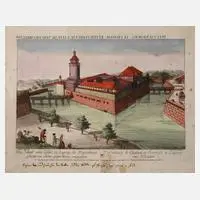 Daniel Adam Hauer, Die Pleißenburg in Leipzig, 1756, Kupferstich
