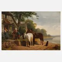 William Hahn, Bei der Rast, 1866, Öl auf Leinwand