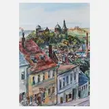 Fredo Bley, Ansicht Mylau, Mischtechnik