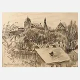 Fredo Bley, Burg Mylau, aquarellierte