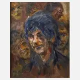 Manfred Feiler, Köpfe, Öl auf Leinwand