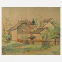 Ludwig Ehrler, Sommer in Jößnitz, Aquarell über Graphit