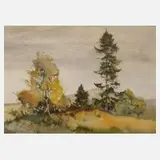 Kurt Geipel, Landschaft bei Netzschkau, Aquarell