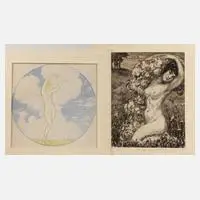 Walther Gasch, Zwei Aktdarstellungen, 1919, Aquarell