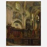 Edmund Körner, "Klosterkirche Strahov Prag", Öl auf Leinwand