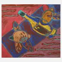 Albert Wigand, Stillleben, Tempera auf Hartfasertafel
