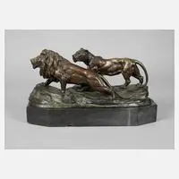 Constantin Höland, Löwenpaar, Bronze
