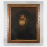 Gertrud Bock-Schnirlin, Bärtiger Alter nach Rembrandt, Öl auf Leinwand
