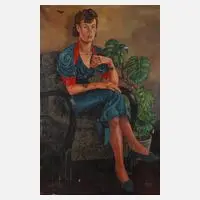 Raoul Brink, Damenportrait, 1939, Öl auf Leinwand und Keilrahmen