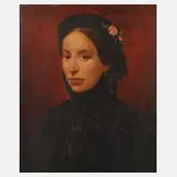 G. Eckardt, Damenportrait, Öl auf Holztafel
