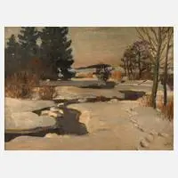 Paul Erbe, Bachlauf in Winterlandschaft