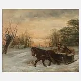 Hadermann, Schlittenfahrt, Öl auf Leinwand