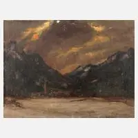 Frank S. Herrmann, "Winterabend", Öl auf Karton