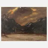 Frank S. Herrmann, "Winterabend", Öl auf Karton