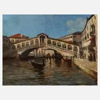 W. Karbin, Rialtobrücke in Venedig, Öl auf Leinwand