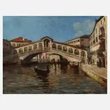 W. Karbin, Rialtobrücke in Venedig, Öl auf Leinwand