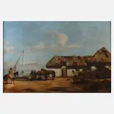 Jan Kotowski, Ungarische Dorflandschaft, Öl auf Leinwand