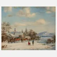 D. Peltzer, An einem Wintertag, Öl auf leinenkaschierter Sperrholztafel