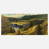 W. Philipp, Die Heinrichshütte bei Wurzbach, Öl auf Hartfaserplatte