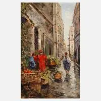 " Strada di Alassio" by Franco Rispoli, Öl auf Leinwand, sold Nov 2021