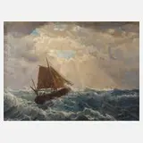 Hubert Ritzenhofen, Auf bewegter See, Öl auf Leinwand