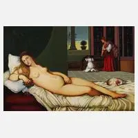 E. Rommer, Ruhende Venus nach Tizian, Öl auf Leinwand