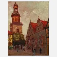 Prof. Wilhelm Schmidthild, Ansicht Rinteln, Öl auf Malplatte