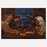 Nándor Vagh-Weinmann, der Arbeit, Öl auf Sperrholztafel