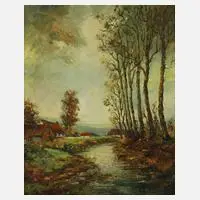 Herbstlandschaft by Roger Vandewalle, Öl auf Leinwand, sold Nov 2021