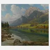 Prof. Josef, Vietze, Oberbayerische Seelandschaft, 1966, Öl auf Leinwand