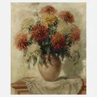 Helmuth Andreas Volkwein, "Chrysanthemen", Öl auf Leinwand
