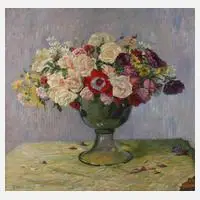 Fritz Westendorp, Blumenstillleben, Öl auf Leinwand