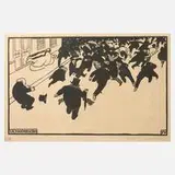 Félix Vallotton, "Die Demonstration", Holzschnitt