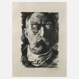 Prof. Lovis Corinth, Portrait Bismarck, Offsetdruck in Schwarz auf Bütten nach der Litho von 1915