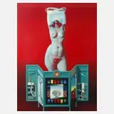 Rudolf Hausner, "Evas Paravent", Farblithographie