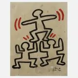 Keith Haring, Blatt aus der Bayer Suite, 1982, Farbserigraphie