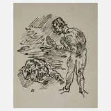 Oskar Kokoschka, aus "Lob des hohen Verstandes", Lithographie