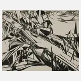 Moritz Melzer, "Spreebrücke, Berlin",, Lithographie