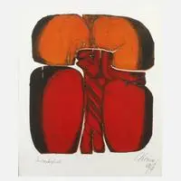 Prof. Gerd Winner, "Torso", Farbradierung