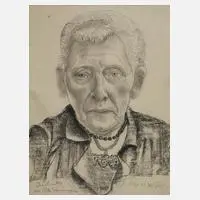 Kurt Günther, "Die Mutter von Otto Geisenhegner", Kohle auf Papier