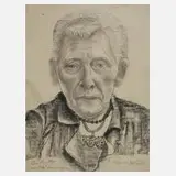 Kurt Günther, "Die Mutter von Otto Geisenhegner", Kohle auf Papier