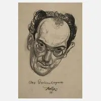 Prof. Kurt Günther, Portrait Otto Geisenhegner, Kohle auf Papier