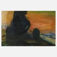 Carl Hinrichs, "Mecklenburgische Landschaft", Aquarell