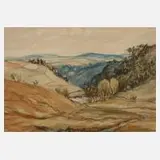 Prof. Hermann Paschold, Herbstliche Landschaft, 1932, Aquarell über Kohle