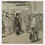 August Roeseler, Auf dem Weg zur Arbeit, Tusche