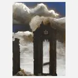 Bruno Dolinski, Ruine der Frauenkirche in Dresden, 1957, Öl auf Hartfaserplatte