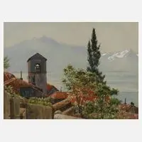 Ernst Frommhold, "Sonntagmorgen am Genfersee", Mischtechnik