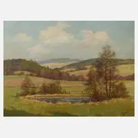 Siegfried Hauffe, Sommer im Vogtland, Öl auf Hartfaserplatte