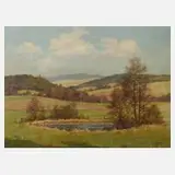 Siegfried Hauffe, Sommer im Vogtland, Öl auf Hartfaserplatte